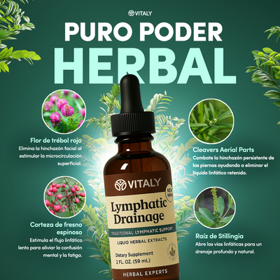 VITALY® Gotas de Drenaje Linfático Natural – Sabor Miel